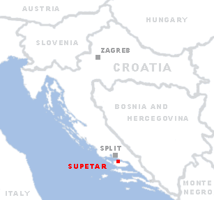 Click on this map of Croatia to see some pictures of Supetar